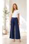 Women's Plus Size Elastic Waist High Waist Wide Leg Tril Tril Summer Pants 18310