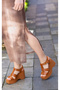 2311530 Eren Shoes&Bag Real Leather Banded Orthopedic Platform Sole Women's Sandals Brown - 2