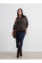 Slim Fit Slit Jean Skirt