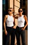 2-Pack Women's Premium Texture Ribbed Halter Neck Cotton Tank Top
