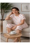 Women's Capri Pajama Set with Hearts - 5