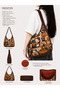 Coffee Color Cute Cat Patterned Functional Design Shoulder Bag Daily Travel Use - 2