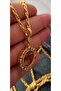 Heart Shape Stone Gold Color Plated Chain Quarter Necklace - 2