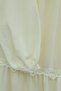 Linen Look Suit with Tie-Front Lace Detail and Lined Skirt - Light Yellow - 4