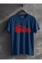 Heart Loaded Red Pickup Truck Printed 100% Cotton Navy Blue Lover T-Shirt - 2