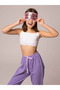 3-Piece White Cotton / Elastane Girls' Lace Bottom Bustier Set Lcalisa - 2