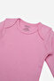 100% Organic Cotton 3-Piece Pink Long Sleeve Baby Bodysuit with Snap Fasteners - 3