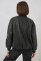 Women's Bomber Collar Printed Black Jacket - 5