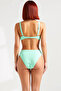 Women's Bikini Set Knotted Bralette Covered Underwireless High Waist Slip Bottom Knitted Textured Fabric Regular - 5