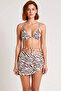 Women's Skirted Bikini Set Triangle Cap Without Underwire Sleeveless Brazilian Normal Waist Plain Patterned Knitted Raschel - 4