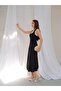 Women's Aura Waist Draped Halter Neck Interlock Fabric Dress - 8