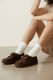 Thalas Bitter Brown Suede Lace Detailed Women's Ballerinas - 3