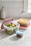 7-Piece Interlocking Colorful Storage Container Set & Modular Square Food Organizer - 6