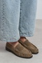 Naty Dark Beige Suede Genuine Leather Women's Loafer Shoes - 7