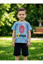 Boy's Printed Top and Bottom Combed Cotton Set - 3