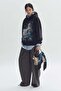 Printed cotton hoodie