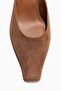 Cone-heeled leather mules - 3