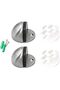 4 Pcs Floor Door Stopper, Single Hole Stainless Steel Floor Mounted Doorstop with Hardware - 2