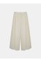 72701 Wide Leg Trousers with Pen Detail - Beige - 6