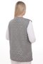 Women's Mercerized Pocketed Buttoned Rolax Knitwear Seasonal Mother's Vest - 3