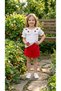Girls' Sets Red Shorts with Skirt Strawberry Set Bottom Top Top Travel Wear Suitable for Special Occasions Super Quality Cotton- - 3