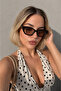Women's Kiki Sun Sunglasses Uv400 Black Nude |   Case and Cleaning Cloth Gift Set - 3