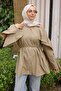 Khaki Sleeves, Cape, and Waist Tie Shirt