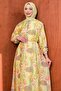 Green Patterned Collared Buttoned Dress - 2