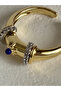 Gold Color Zircon Stone Sun Detailed Adjustable Ring