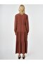100% Lyocell Waist Detailed Maxi Dress Cinnamon - 4