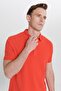 Non-Curling Pique Polo Collar Men's Pomegranate Blossom T-Shirt - 8