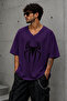 Spider Printed V-Neck Casual Unisex Oversize T-Shirt – Cotton Casual T-Shirt