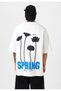 Spring Printed Oversize T-Shirt - Ecru - 5