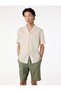 Regular Fit Turn-Down Collar Viscose Linen Blend Short Sleeve Shirt - 2