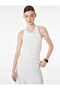 Bürümcük Fabric Slim Fit Draped Back Detail Halter Neck Blouse
