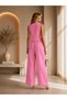 New Season Women's Strawberry Fabric Elastic Waist Pants and Vest Suit - 2