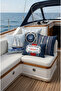 Mari̇ne Sailing Patterned Blue and White Square Throw Pillow 43 X 43 cm Double-Sided Throw Pillow Cover - 5