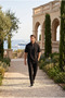 Men's Regular Black Half Zipper High Collar T-Shirt & Green Trousers Bottom Top 2-Piece Set Mz-2719 - 6