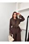 Lace and Ruffle Detailed Tie-Neck Slim Modal Shirt and Wide-Leg Pants Set 5325 - 2