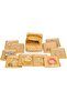 Square Satin Jewellery Storage Bag with 10 Seprate pouches inside/travelling jewellery kit for Bangle,Earring, Necklace set. (Golden) - 5