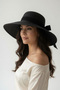 Gift Women's Black Summer Straw Fedora Hat |   Wide Brim Summer Beach Model - 5