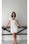 Polka Dot Neck Tie Short Sleeve Short Women's Dress