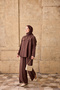 Women's Double Pocket Look Button Detail Suit Brown - 4