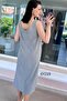 Button Detail Strapped Linen Dress 6Y219 - 2