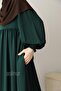 Asya Balloon Sleeve Dress Emerald Green - 3