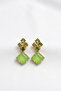 Baklava Crystal Hanging Earrings 3 Cm. - 3