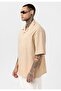 Pocket detailed short sleeve oversize linen shirt - 5