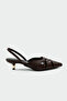 Oliza Asymmetrical Cut Women's Bitter Brown Heeled Shoes