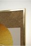 Beige and Gold Geometric Patterned Abstract Glass Painting Set of 2 - Gold Metal Framed Home and Office Painting - 4