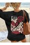 Women's Paris Amour Printed Oversized T-Shirt - 4